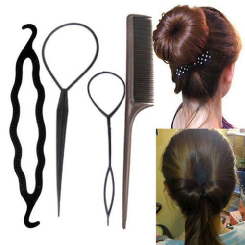 4 Pcs/Set Styling Clip Bun Maker Hair Twist Braid Ponytail Tool Accessories  – GN Gifts & Herbal